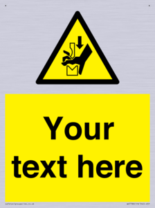 Custom warning hand crushing between press brake tool